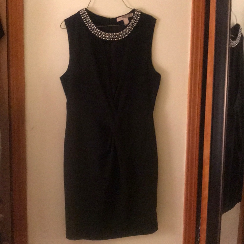 Black forever 21 dress with pearl collar